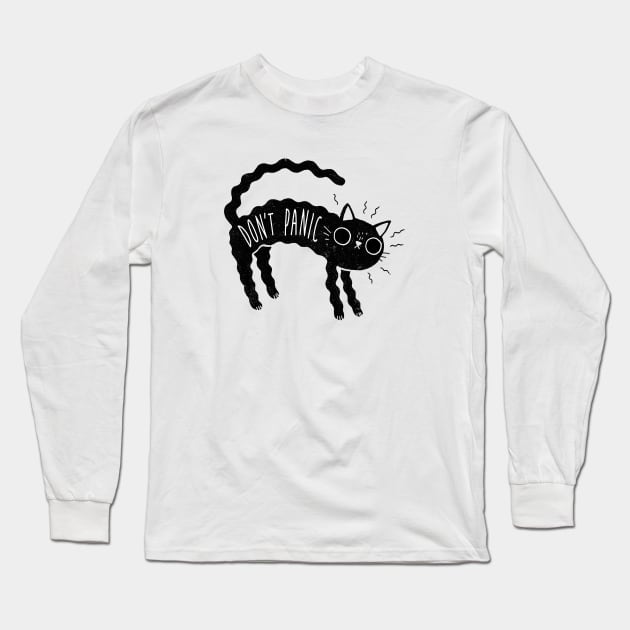 Don't Panic Long Sleeve T-Shirt by DinoMike